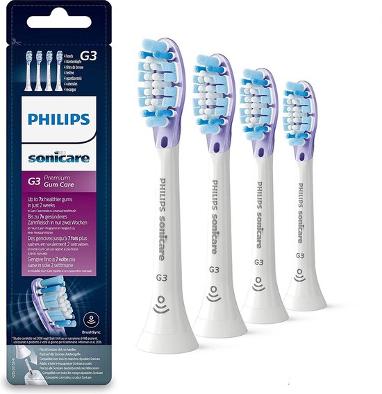 Philips Sonicare G3 Premium Gumcare HX9054/17 Bürstenköpfe 4 Stück Weiß