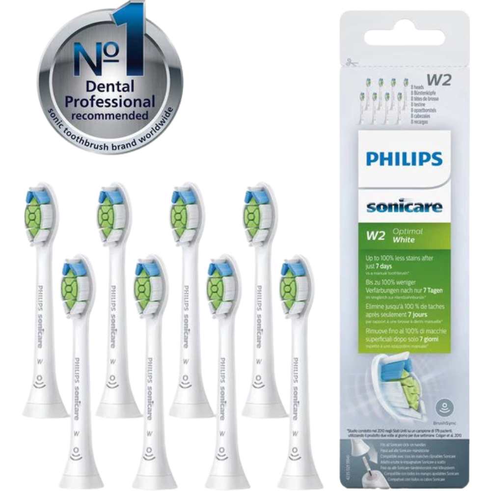 Philips Sonicare W2 Optimal White Bürstenköpfe — 8 Stück (HX6068)